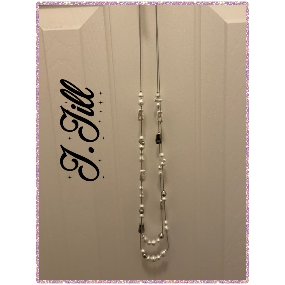 J. Jill 🫐 Silver and Gray Faux Pearl Necklace